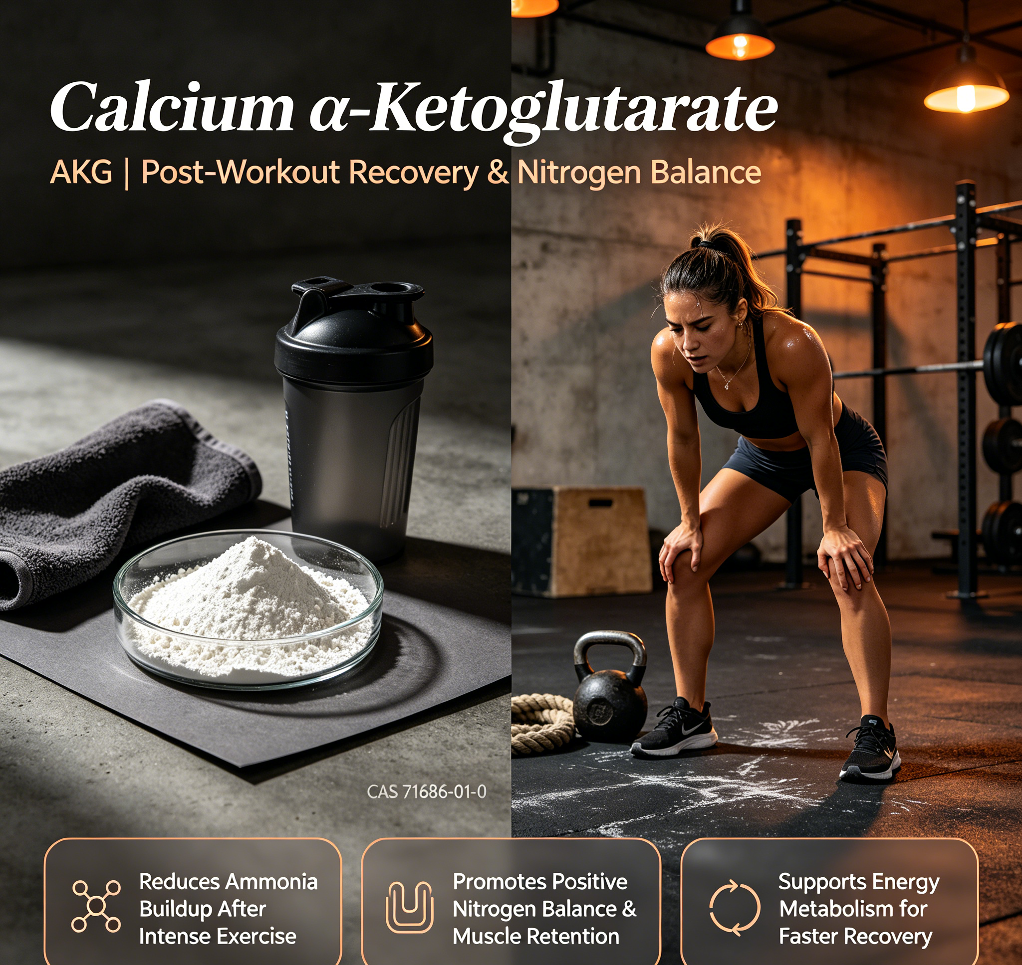 Raw Ingredients Manufacturer High Quality Best Price Calcium Alpha-Ketoglutarate Ca-AKG CAS 71686-01-6 for sport recovery products for sale